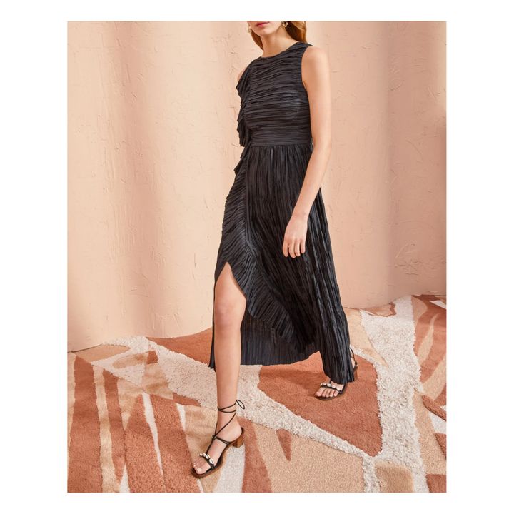 Vestido de satén Circe | Negro- Imagen del producto n°1