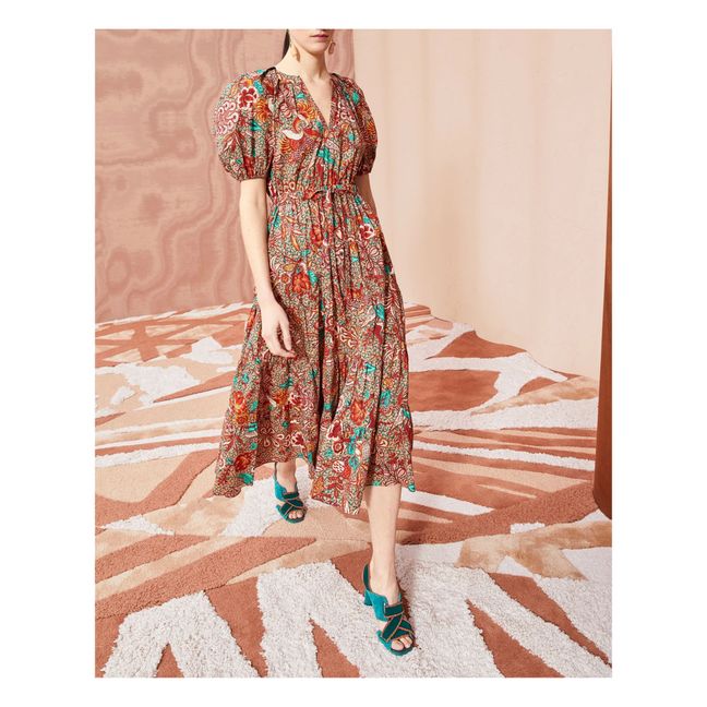 Vestido de popelina de algodón Olina | Rosa Melocotón