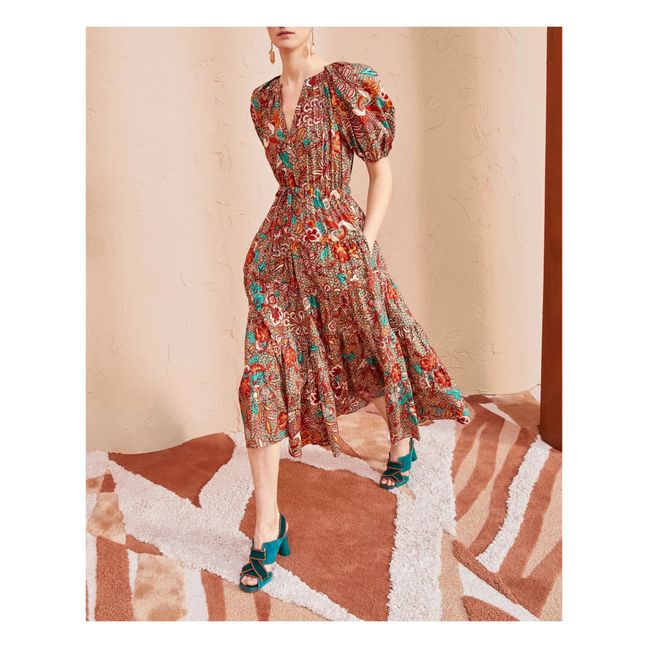 Vestido de popelina de algodón Olina | Rosa Melocotón