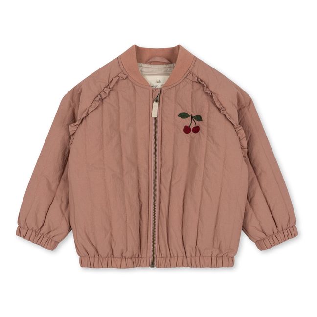 Juno Ruffled Quilted Bomber | Dusty Pink