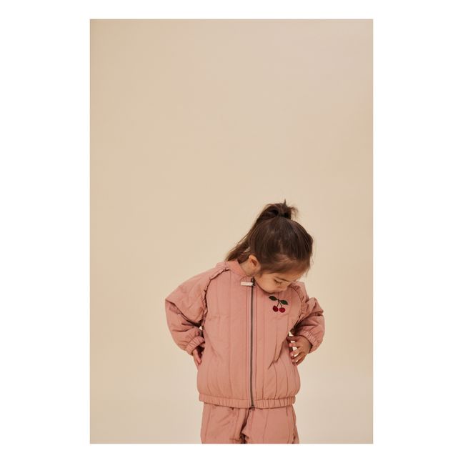Juno Ruffled Quilted Bomber | Dusty Pink