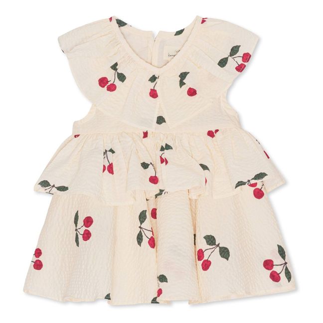 Lunella Seersucker Organic Cotton Dress | Ecru