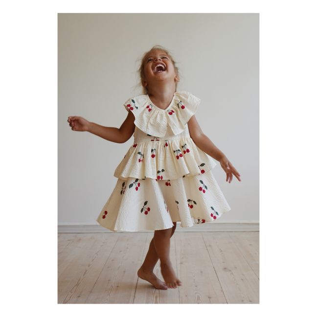 Lunella Seersucker Organic Cotton Dress | Ecru