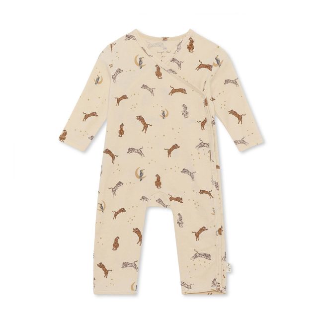 Pijama para recién nacidos de algodón ecológico | Beige