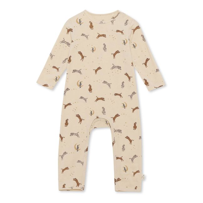 Pyjama Basic Tigers Bio-Baumwolle | Beige