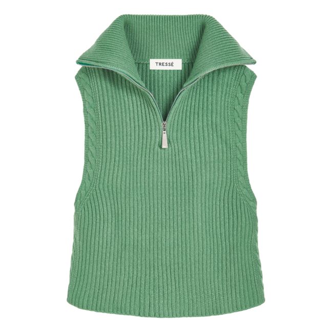 Pull femme col V Vert Sapin purle laine mérinos Coupe confort