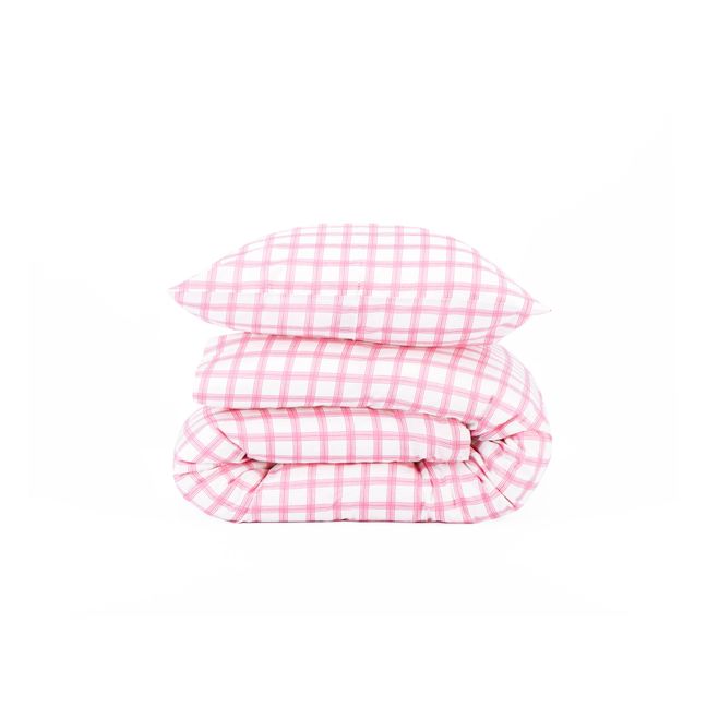 Check bed linen set | Pink