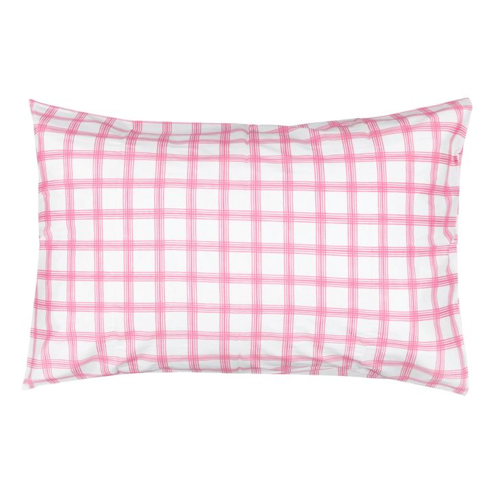 Taie d'oreiller Check | Rose- Image produit n°0