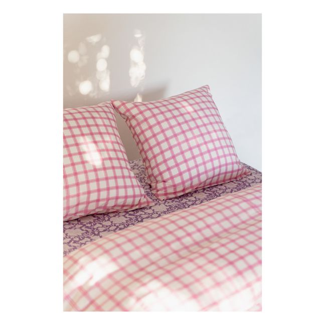Taie d'oreiller Check | Rose