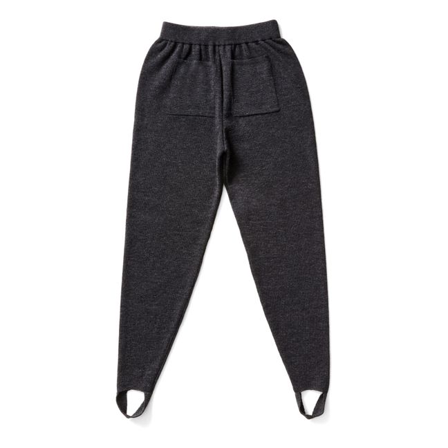 Jogger Etrier en Maille Mérinos Mina - Collection Femme  | Charbon