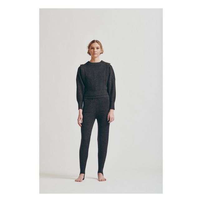 Mina Stirrup Jogger in maglia merino - Collezione Donna | Nero carbone