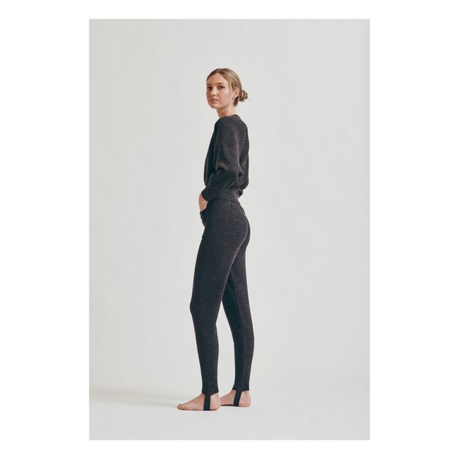 Jogger Etrier en Maille Mérinos Mina - Collection Femme  | Charbon