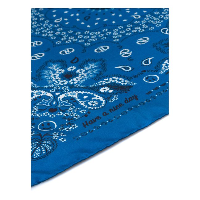 Bandana de seda pequeña | Azul Petróleo