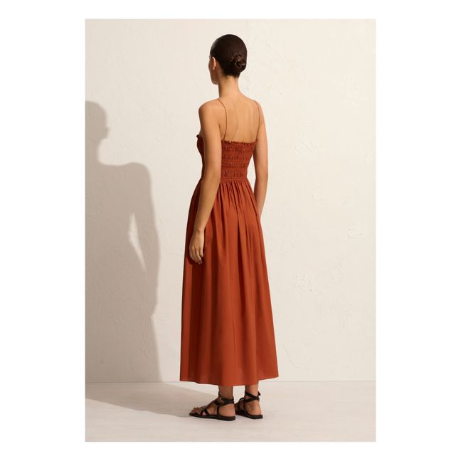 Shirred Bodice Dress | Terracotta