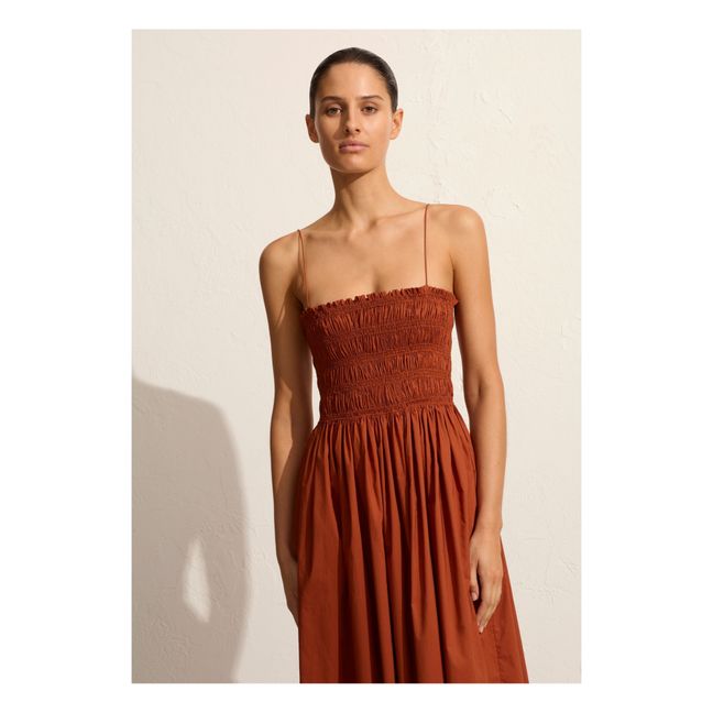 Shirred Bodice Dress | Terracotta