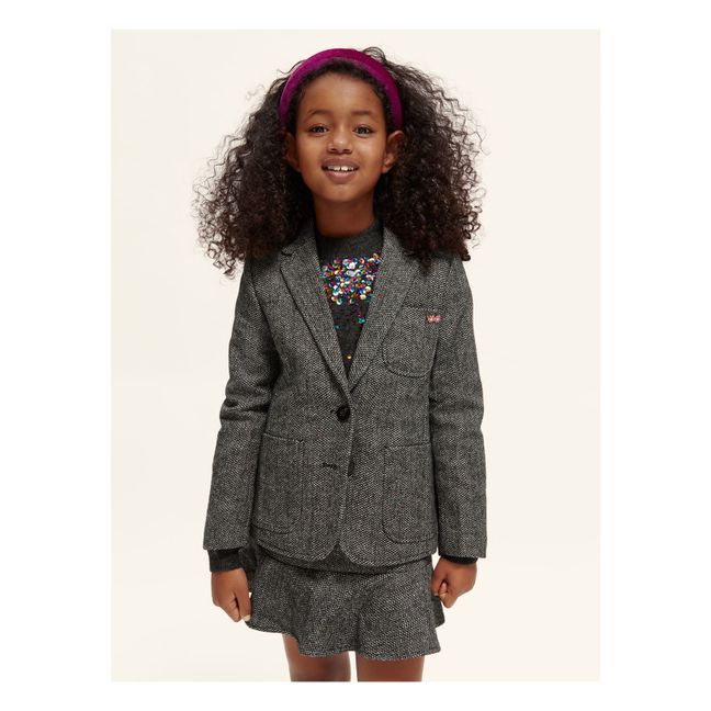 Jupe Herringbone | Gris chiné