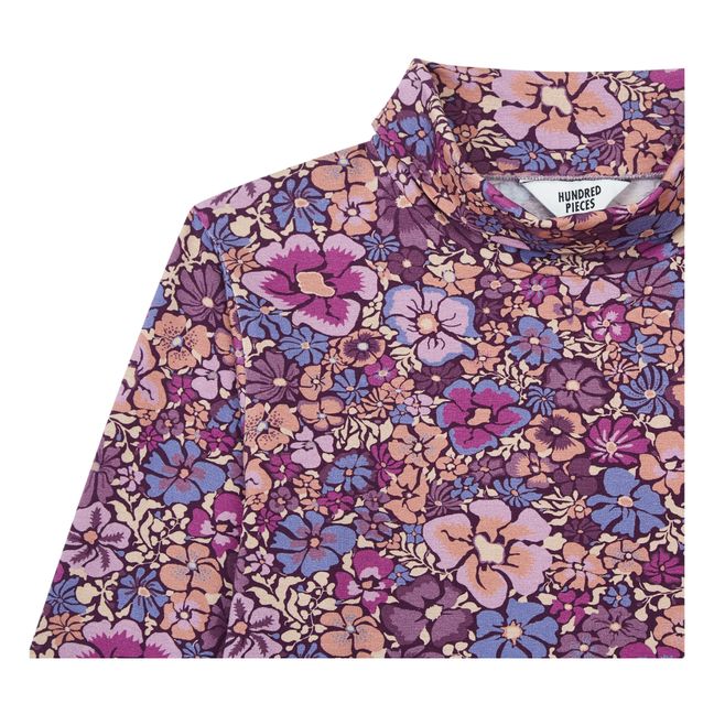 Unterziehpullover Plum Flower Bio-Baumwolle | Aubergine