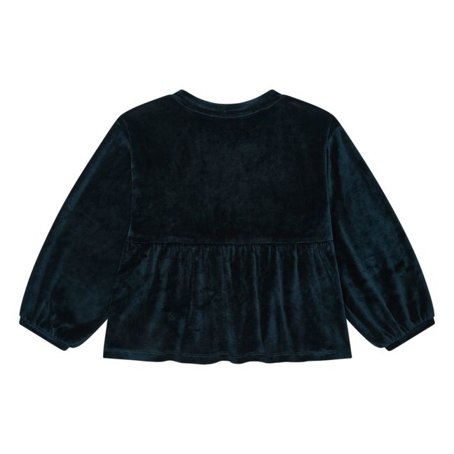 Top Velours Coton Bio | Vert foncé