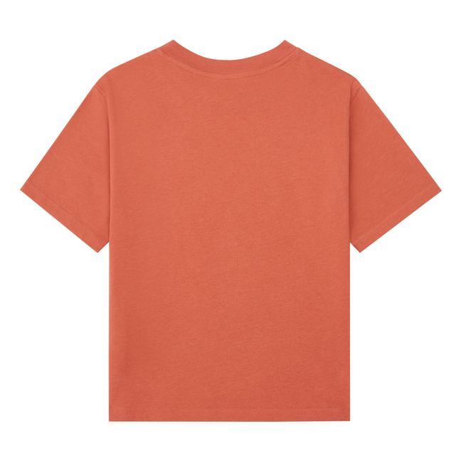 T-Shirt mit kurzen Ärmeln aus Bio-Baumwolle | ziegelrot