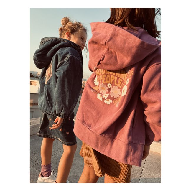 Gonna corta ricamata in denim | Denim