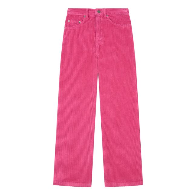 Pantalon Flare Velours Coton Bio | Rose fuschia