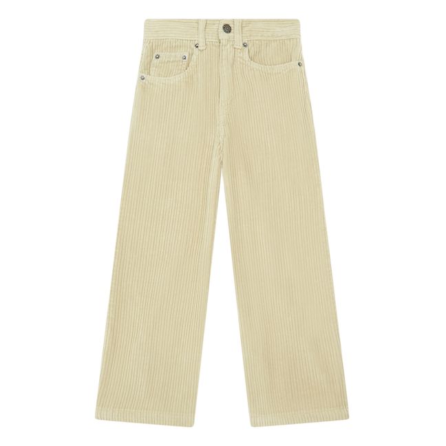 Velvet organic cotton trousers | Cream