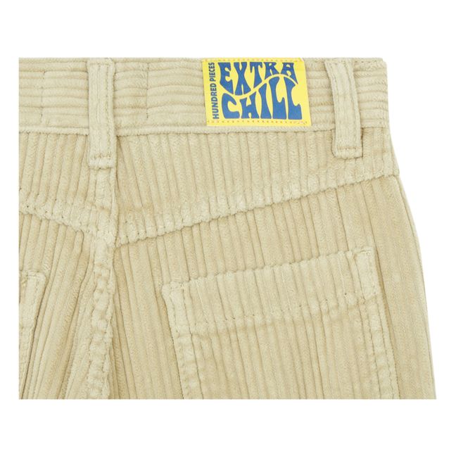 Velvet organic cotton trousers | Cream