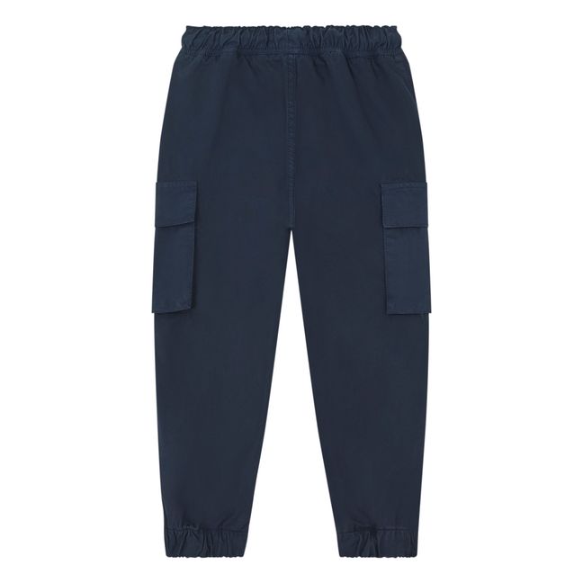 Pantaloni Cargo in Cotone Organico | Blu marino