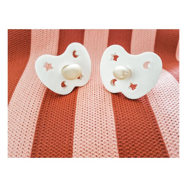 Tétines rondes en caoutchouc naturel - Lot de 2 | Gris clair