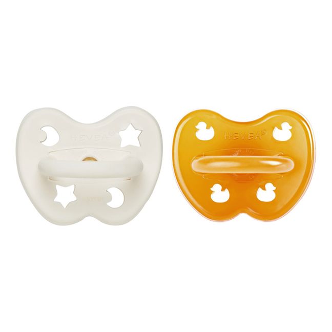 Symmetrical teats in natural rubber - Set of 2 | Cream