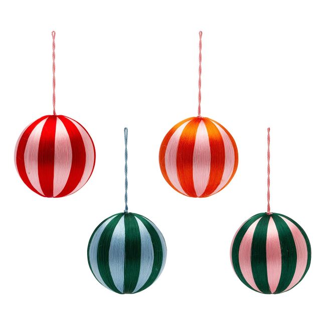 Striped Christmas ornaments - Set of 4