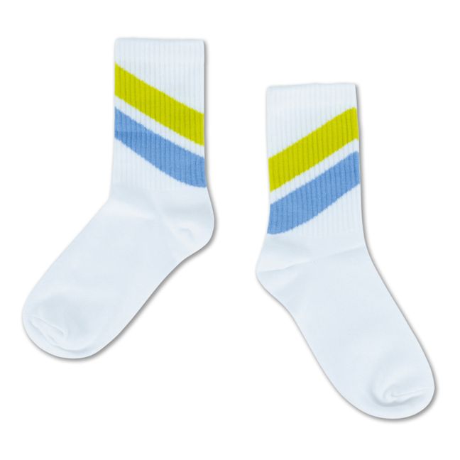 Gestreifte Socken | Weiß