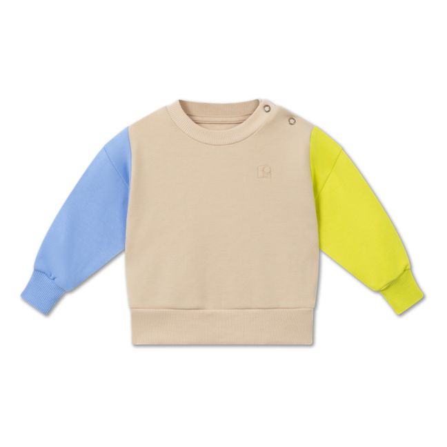 Sweatshirt aus Bio-Baumwolle Colorblock | Beige