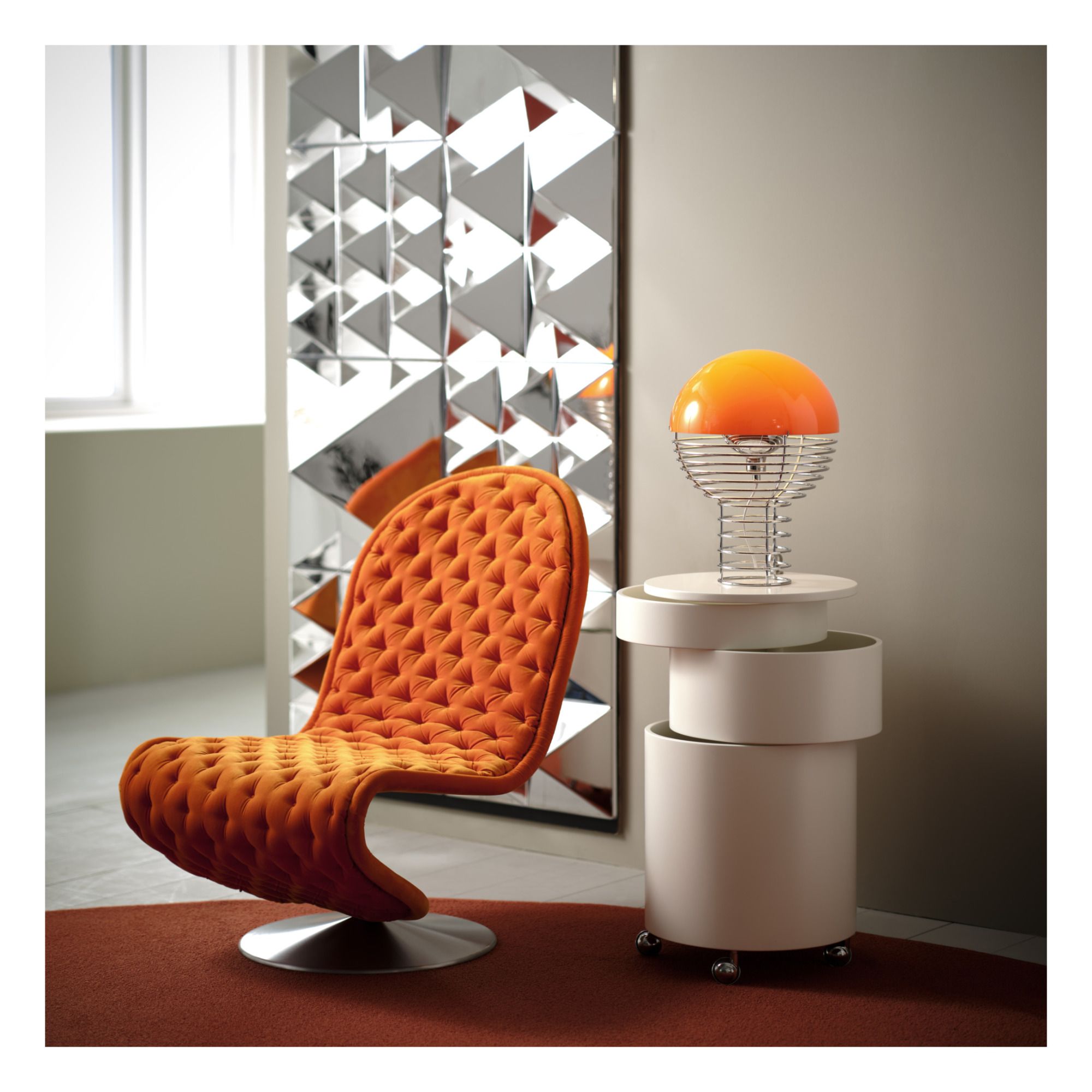 Lampe à poser design orange Bonnet E14