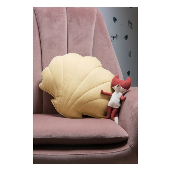 Linen shell cushion | Honey