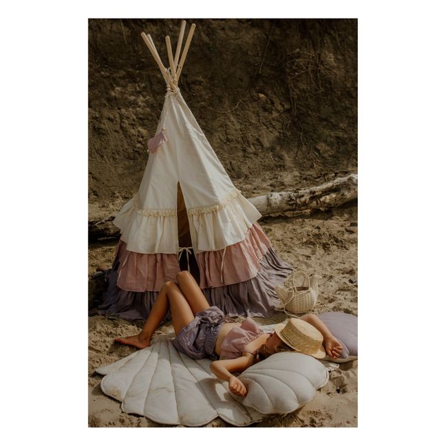 Coussin Coquillage en lin | Beige