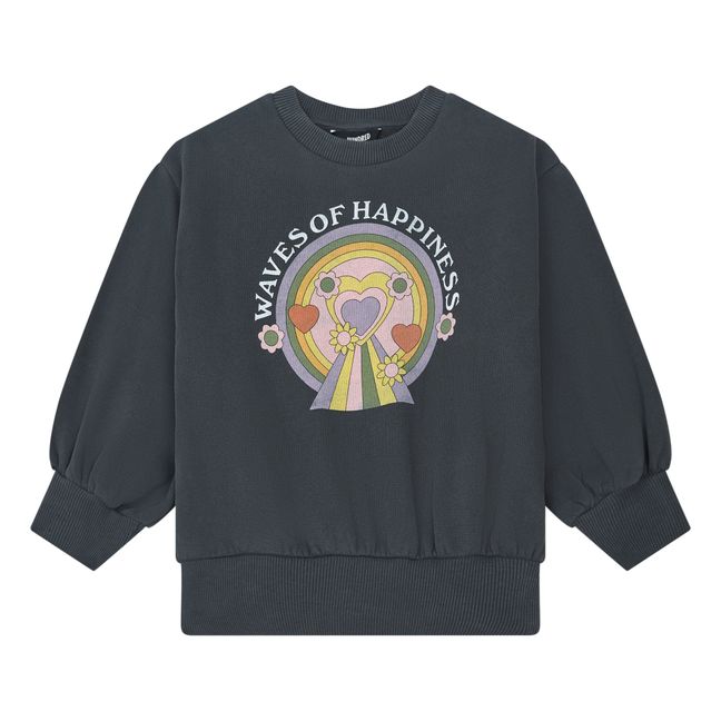 Sweatshirt mit Rundhalsausschnitt aus Bio-Baumwolle | Schwarz