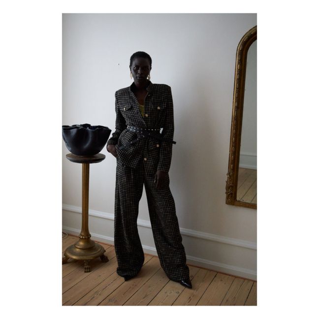 Pantalon Angela Carreaux | Schwarz