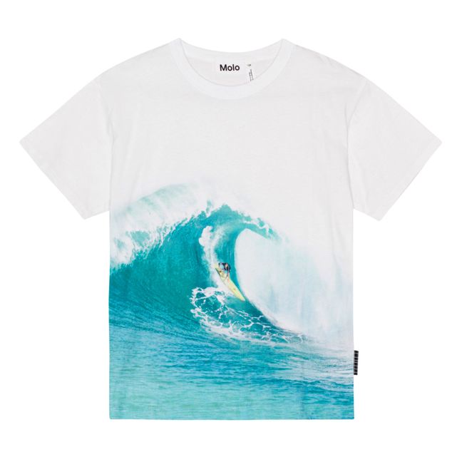 Camiseta de algodón orgánico Riley Wave | Blanco