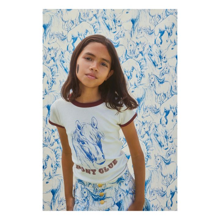 Camiseta de algodón orgánico Rhiannon Pony | Burdeos- Imagen del producto n°1