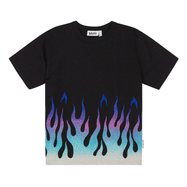 T-Shirt Riley Flamme Coton Bio | Nero