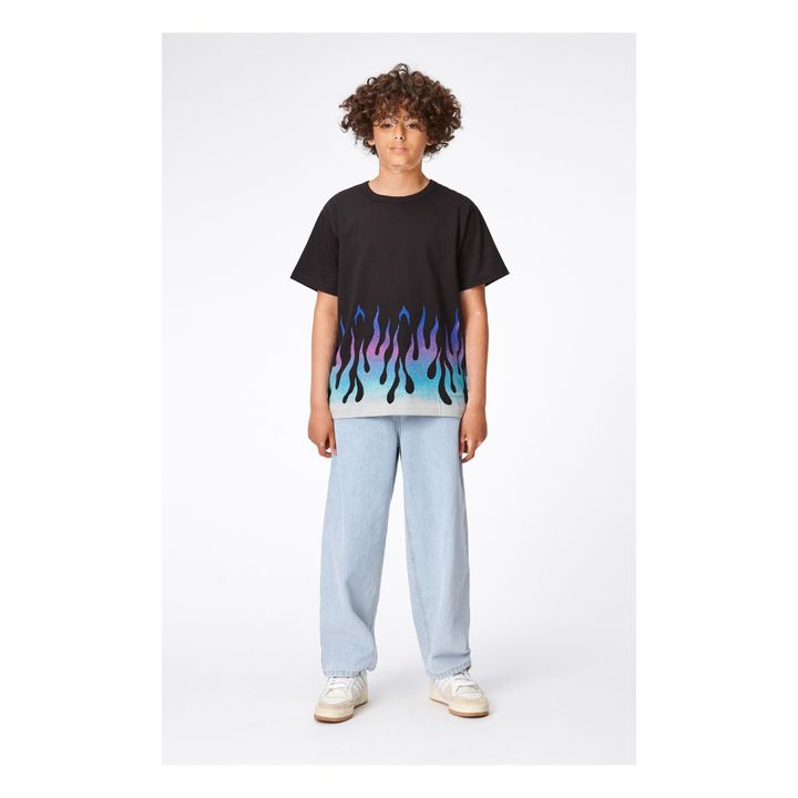 Riley Flame Organic Cotton T-Shirt | Black- Product image n°3
