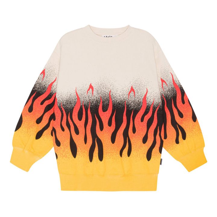 Sweatshirt Monti On Fire Bio-Baumwolle | Beige- Produktbild Nr. 0