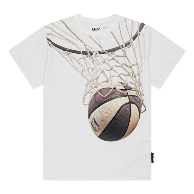 Camiseta de algodón orgánico Riley Basket | Blanco