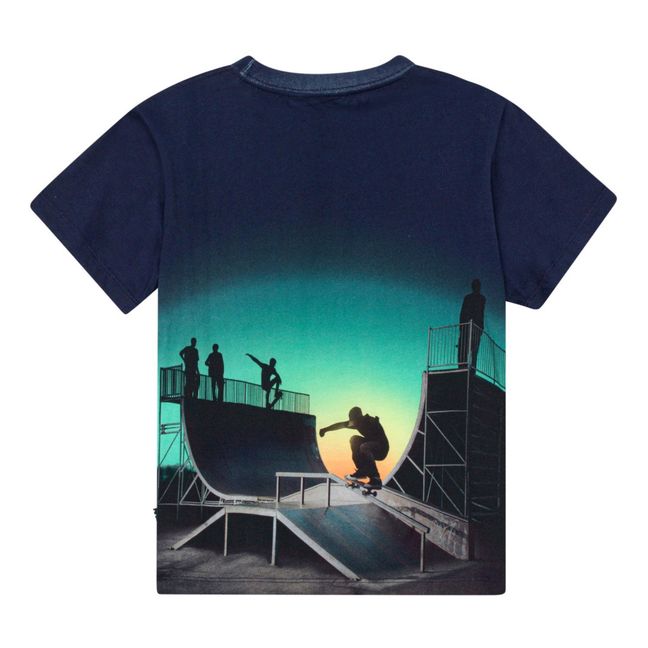 Camiseta de algodón orgánico Rame Halfpipe Universe | Azul Marino