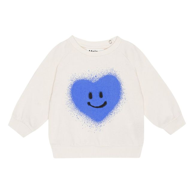 Disc Heart Organic Cotton Sweatshirt | Ecru