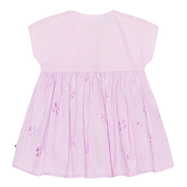 Kleid Channi Englische Stickerei Bio-Baumwolle | Rosa
