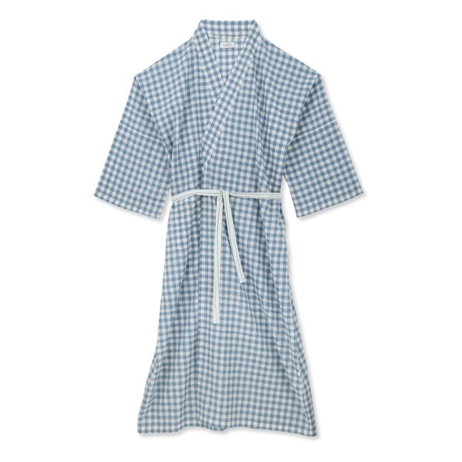 Kimono Libeccio Carreaux | Bleu ciel