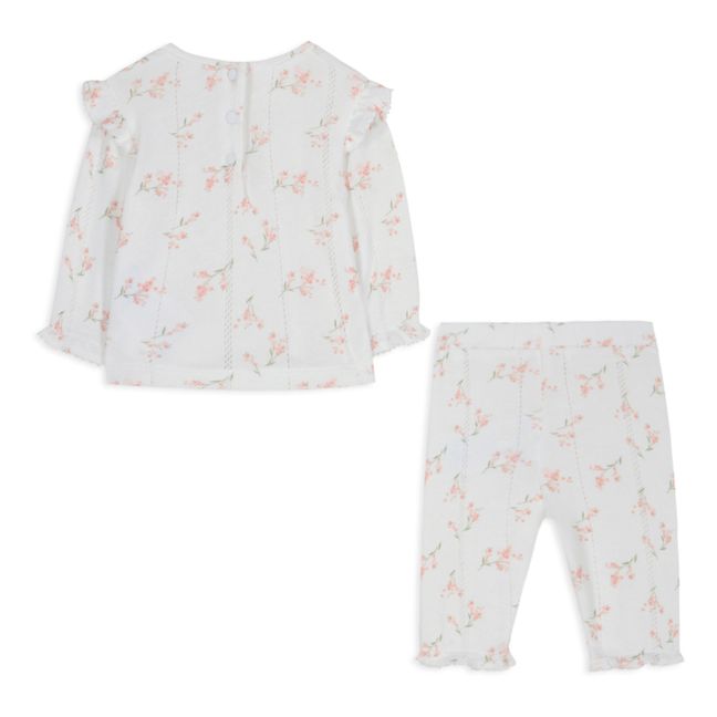 Flowery Pyjama Set | White