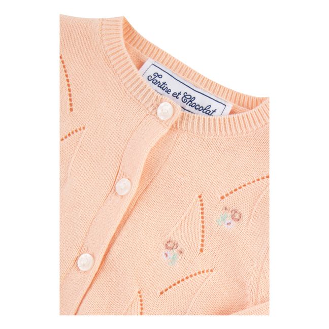 Openwork floral cardigan | Apricot